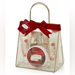 Lila Grace Ginger Rose 5-Piece Bath & Body Organza Tote Set New
